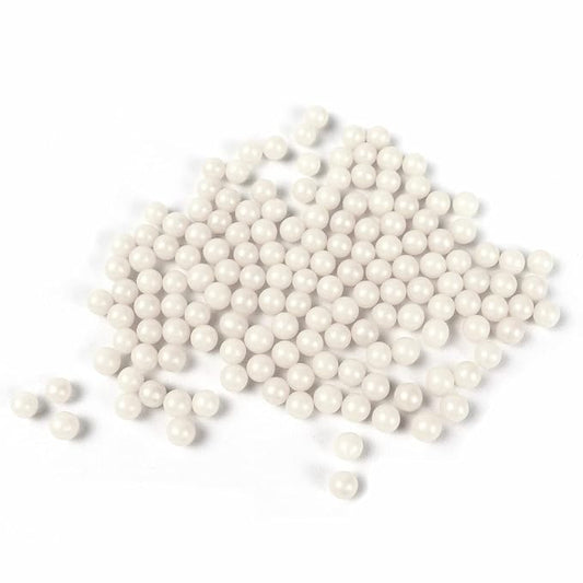 O'Creme White Edible Sugar Pearls Cake Decorating Supplies for Bakers: Cookie, Cupcake & Icing Toppings, Beads Sprinkles For Baking, Certified, Candy Sugar Ball Accents (12mm, 8 Oz)