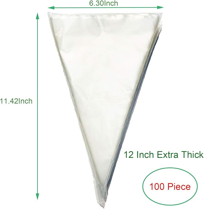 Piping Bags Disposable-100Pcs 12Inch Pastry Bags for Royal Icing and Cake Decorating-Thickened,Non-slip for all Your Frosting Piping Needs,Cakance