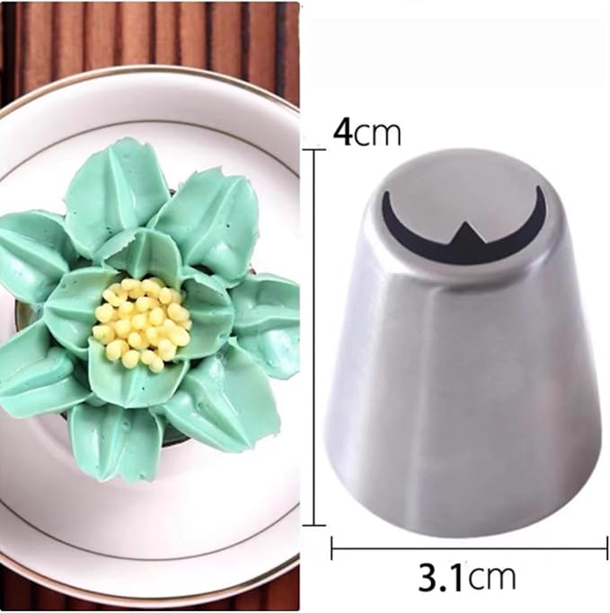 piping tip Stainless Steel Extra Large Russian Tulip Flower Icing Tips, for Marshmallow Bouquet, for Cake Decorating Flower Frosting Nozzles