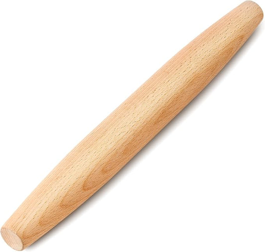 French Rolling Pin for Baking - Tuyotue 11.8 Inches Beech Wood Tapered Rolling Pin Dough Roller for Pizza Dough, Pie Crust Cookie Fondant Dumpling