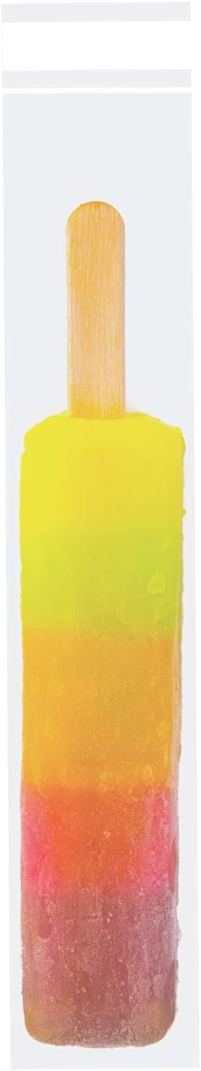 Self Sealing Cellophane Bags,2x10 Inches 300 Pcs Clear Pretzel Rod Bags, Resealable Cellophane Bag for Packaging ICY Candy Popsicle