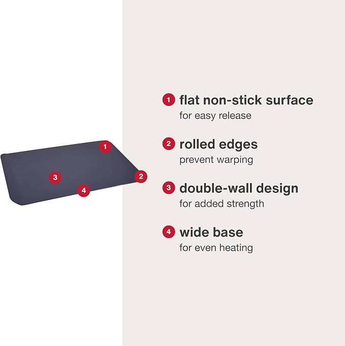 Zyliss E980192 Non-Stick Baking Sheet | Carbon Steel | Dark Blue | Baking Tin/Bakeware/Roasting | Dishwasher Safe | 5 Year Guarantee