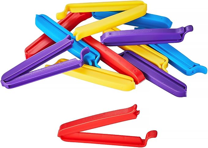 Keenpioneer Piping Bag Sealing Clips for Food storage 4 inch 12-Piece | Snack Storage, 4 colors