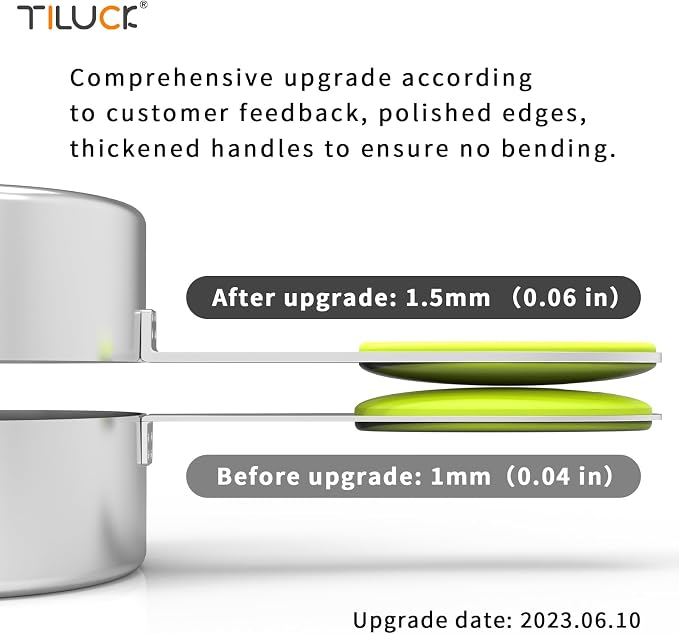 TILUCK Nesting Measuring Cups and Spoons Set, Stainless Steel with Soft Silicone Handle – Heavy Duty & Dishwasher Safe for Measuring Dry/Liquid Ingredients, Ideal for Cooking & Baking (14)