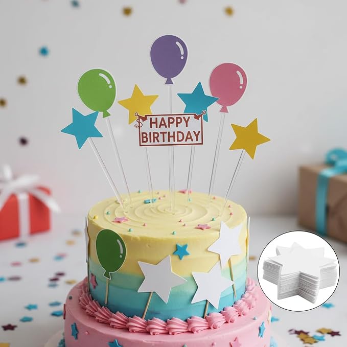 50pcs 6" Acrylic Cake Topper Sticks - 5mm Flat Clear Plexiglass Sticks for Cupcake Toppers, Cake Pops, Lollipops - Strong Unbending Transparent Decorating Sticks (50 pcs 6in)