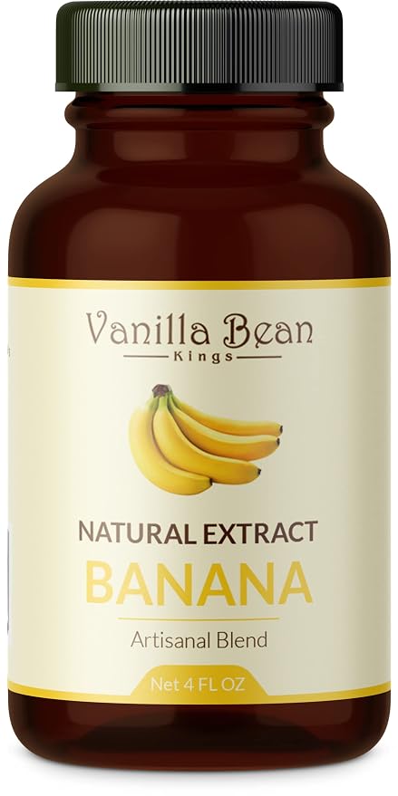 Natural Banana Extract for Baking and Flavoring - 4 OZ - Premium Quality Natural Flavors for Baked Goods, Desserts, & Cooking