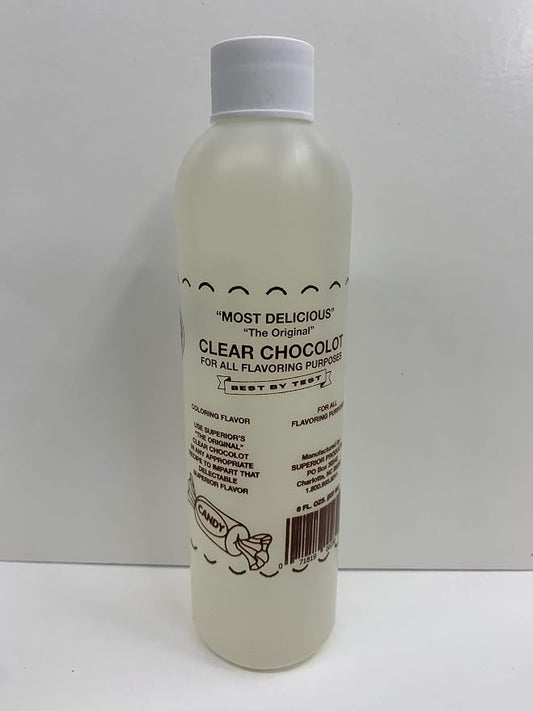 Superior Flavors 8oz Bottle | Cooking and Baking Flavoring | Delicious Substitute for Vanilla Extract | Water Based, and Alcohol Free (Clear Chocolot)
