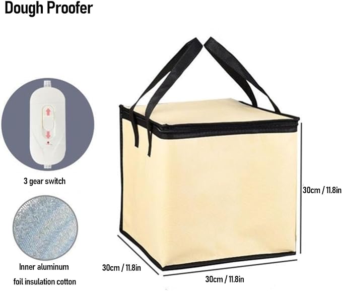 50L Dough Proofer with Heater, 3 Gear Temperature Control, Portable Bread Pizza Dough Proofing Box for Warming Baking, Foldable US Plug (30L US Plug 110V)