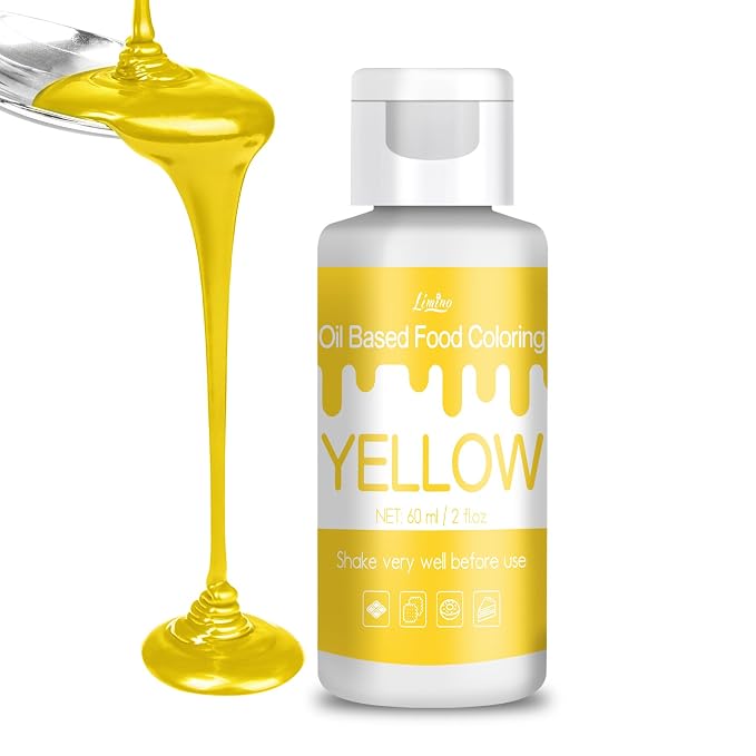 Oil Based Food Coloring for Chocolate - Vivid Food Coloring Set for Candy Melts, Baking, Cake Decorating, Fondant - Fat Soluble Food Color Dye for Icing, Cookie, Crafts - 2 fl.oz / 60ml Bottles (Yellow)