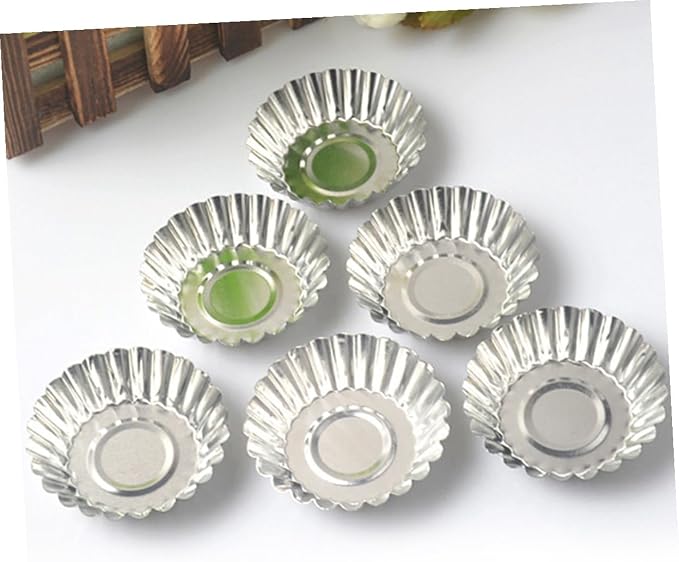 40pcs Nonstick Tinplate Egg Tart Molds for Baking Cupcakes Pies Custards Muffins and Cookies Metal Fluted Baking Cups for Even Heat Conductivity and Easy Release