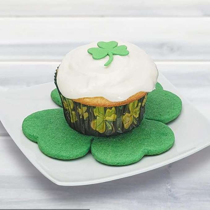 Edible Green St Patrick's Day Sprinkles for Cake Decorating, Mixing Size Green Shamrock Confetti Nonpareiles Pearls Jimmies for Decorating Cookie Decorations Cupcake Toppers Ice Cream Donut Decoration 80g/2.82oz