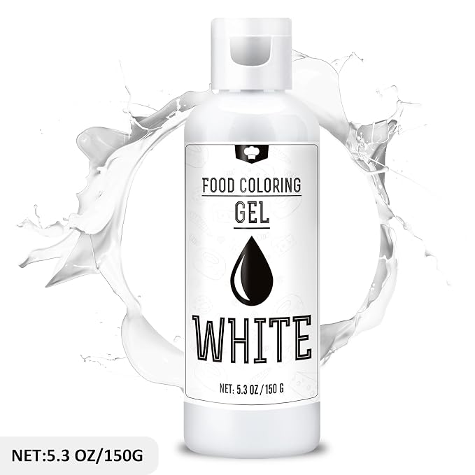 Gel Food Coloring - 5.3oz Vivid Food Coloring Gel for Baking, Cake Decorating, Icing, Cookie, Fondant and Macaron - Tasteless Food Color Dye for Frosting, Easter Egg, Soap Making and Crafts (White)