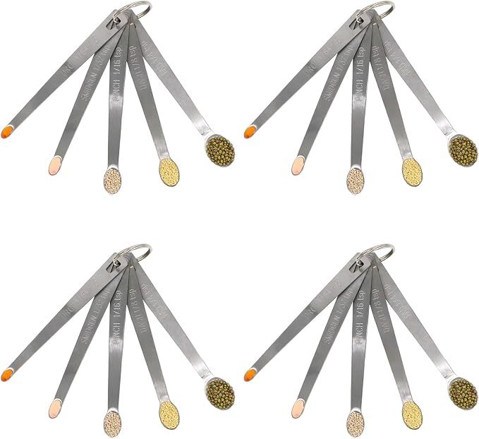 4Pack Mini Measuring Spoons Set, Heavy Duty Stainless Steel Teaspoon for Cooking and Baking, Suitable for Small Amount of Dry or Liquid Ingredients and Spices