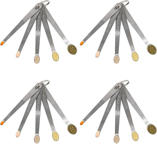 4Pack Mini Measuring Spoons Set, Heavy Duty Stainless Steel Teaspoon for Cooking and Baking, Suitable for Small Amount of Dry or Liquid Ingredients and Spices