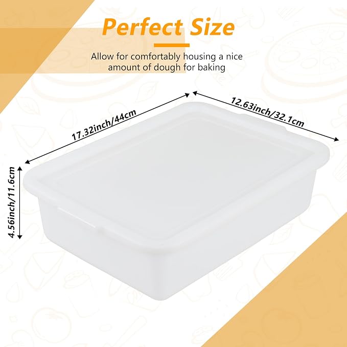 Pizza Dough Proofing Box, Pack of 3 Stackable BPA-Free Trays with Covers, Perfect as a Bread Proofing Box and Dough Container