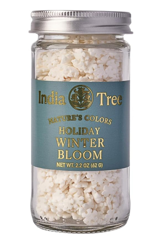 India Tree Nature’s Colors Cake Decorations Winter Bloom Sprinkles in Glass Jar, Plant-Based Food Coloring, Non-GMO, No Artificial Dyes, Baking and Dessert Topping, 2.2 oz