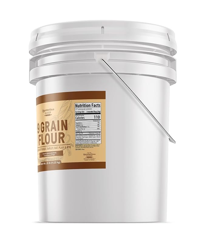 Unpretentious 9 Grain Flour 5 Gallon Bucket (400 Ounce)