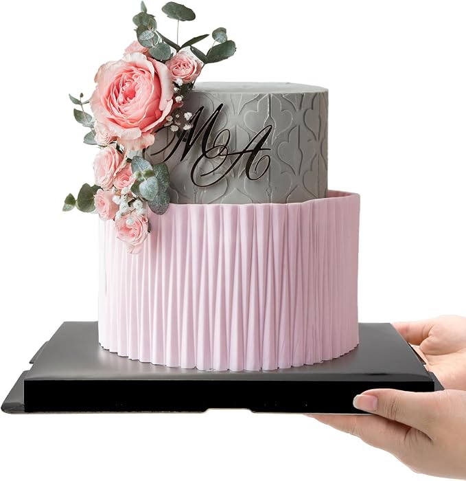Cididu 6 Pack Clear Cake Box with Ribbon, 2-Layer Tall Cake Carrier Box, Packaging Boxes 10x10x9 Inch, PET Clear Gift Box with Lid, Transparent Cake Containers for Mother's Day Birthday Party Wedding