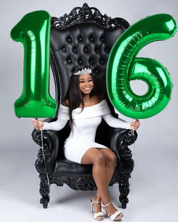 Numbers Balloon 3, 40 Inch Large Dark Green Balloon for Three Year Old Birthday Decor, 3 13 30 31 Birthday Party Decorations for Wedding Supplies