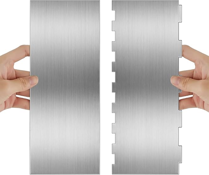 3 Pieces Stainless Steel Cake Scraper Cake Decorating Comb Set Cake Scraper Cake Smoother Scraper Pastry Cutter Kitchen Baking DIY Tool