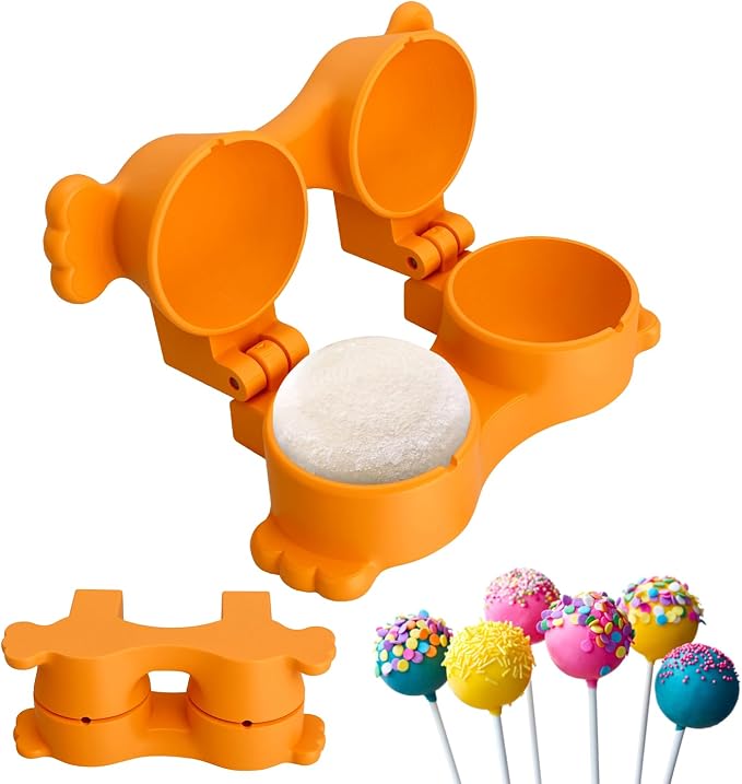 Cake Pop Mold 2-in-1 Set, 3D Sphere & Circle Maker with Cutter and Pusher, for Home Baking, Birthday Parties, Wedding Desserts (Lollipop)
