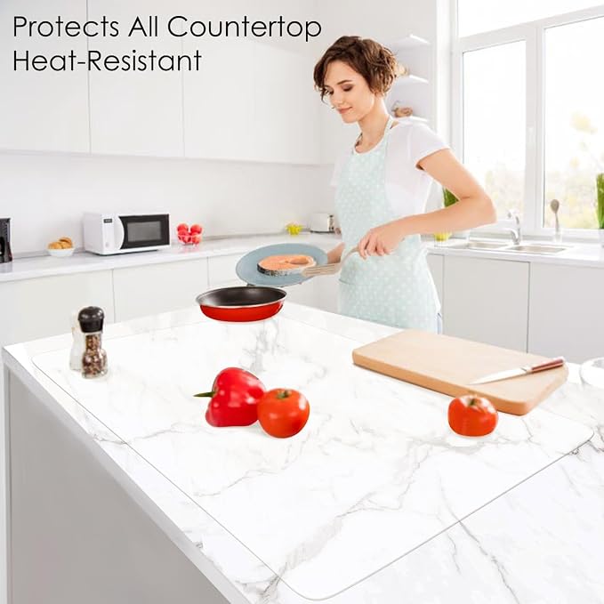 Extra Large Silicone Mat, Food-Grade Flexible Silicone Table Mats for Kids Non-Slip Placemat Waterproof Heat Insulation Countertop Protector Pastry Mat Silicone Pad, 31.5''x16.9'' Clear