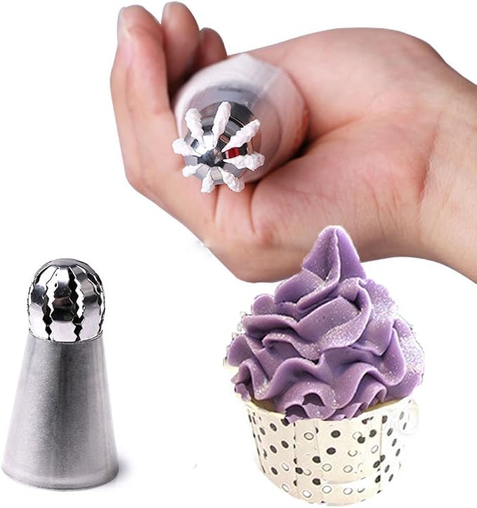 Russian Piping Tips Set 3 Pcs Stainless Steel, Icing Nozzles for Cake Cupcake Decorating Baking Tools