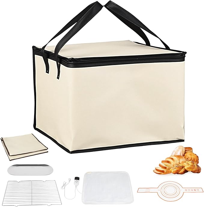 Folding Bread Proofing Box, Sourdough Bread Proofer Warming Box with Shelf & Water Tray, Precise Temperature Fermentation (1–9 Gears) Dough Start Container for Making Pizza Baking Kombucha