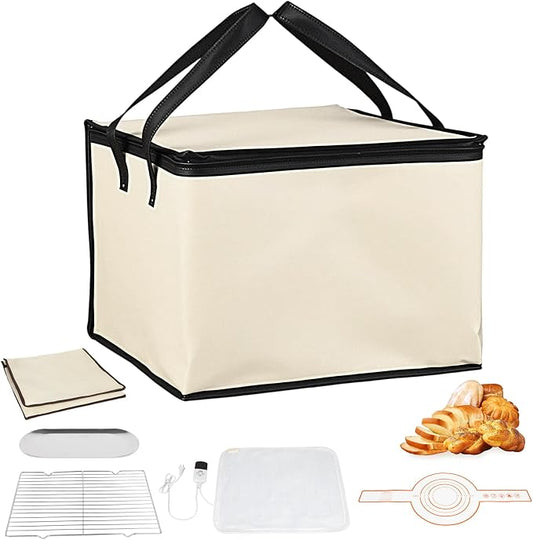 Folding Bread Proofing Box, Sourdough Bread Proofer Warming Box with Shelf & Water Tray, Precise Temperature Fermentation (1–9 Gears) Dough Start Container for Making Pizza Baking Kombucha