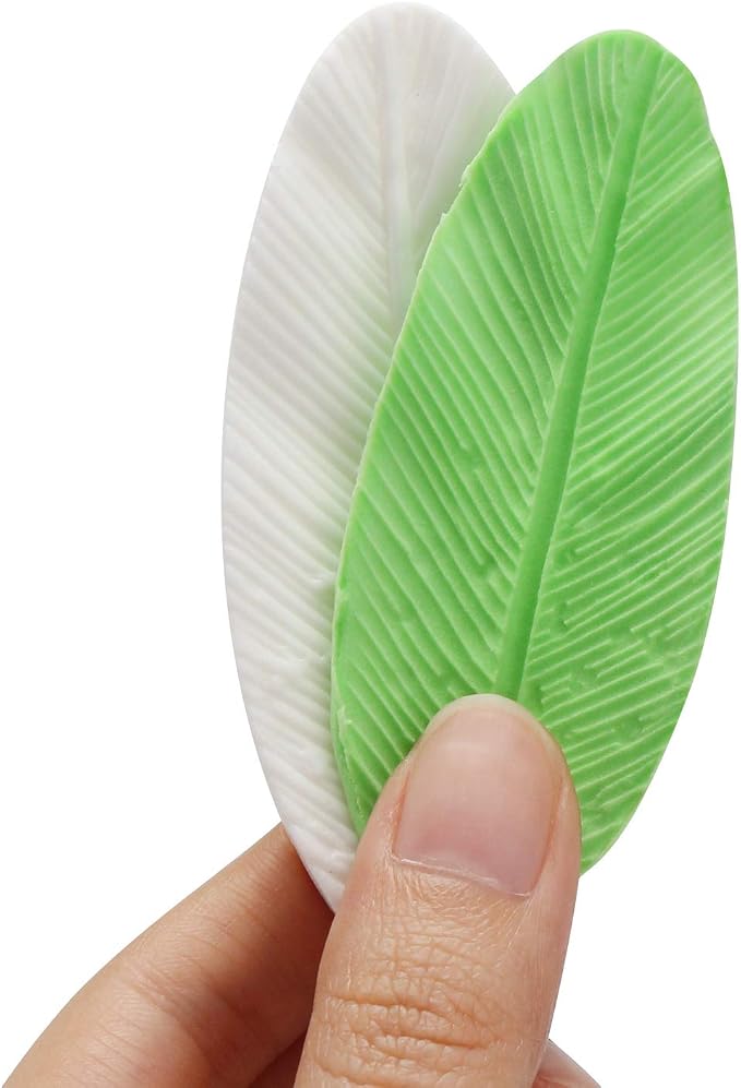 Beasea Silicone Leaf Fondant Mold, 6pcs Rose Leaf Cutter for Fondant Cake Decorations Styling Chocolate Sugar Cookie Cutter Set Silicone Mould