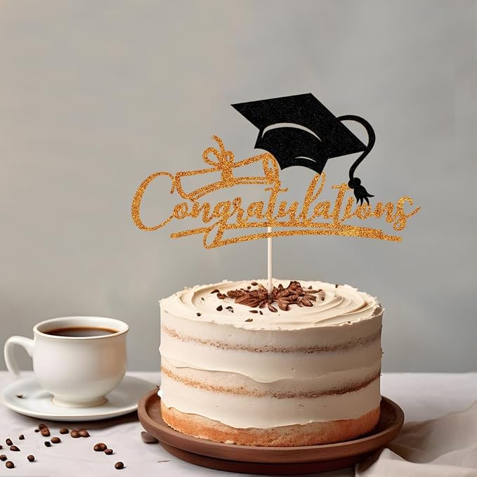 Congratulations 2026 Graduation Cake Topper,Congrats Grad Cake Decor - 2026 High School/College/Senior Graduation Party Decorations Supplies (Orange and black)