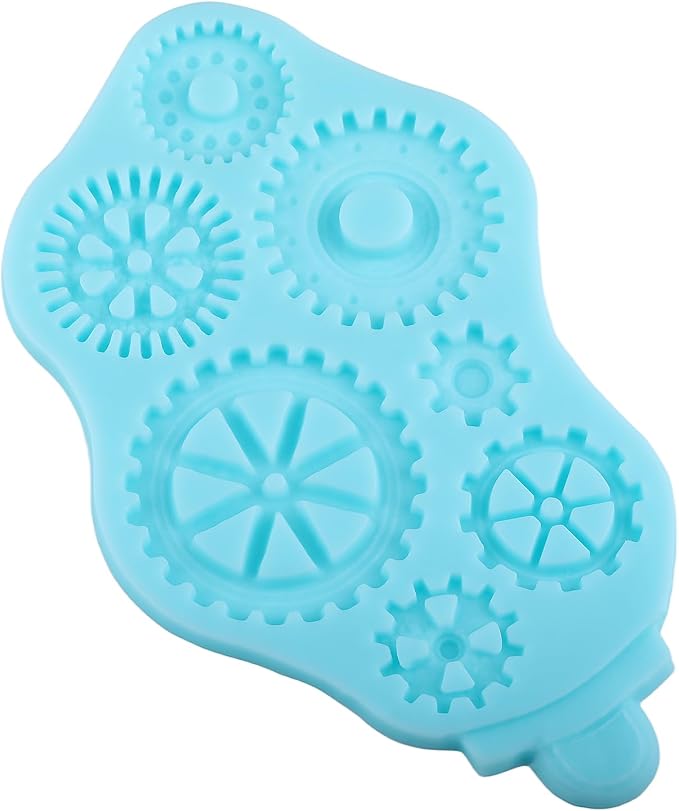 Steampunk Gear Fondant Mold Gear Silicone Molds for Cake Decorating Cupcake Topper Chocolate Candy Gum Paste Polymer Clay