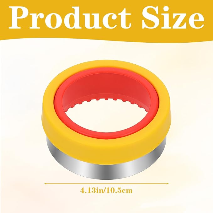 4 Inch Round Cookie Cutter with Plastic Top Protection, Large Circle Biscuit Cutters, Metal Cookie Cutters for Safe Baking & Dough Cutting, Fluted Round Cookies Cutter
