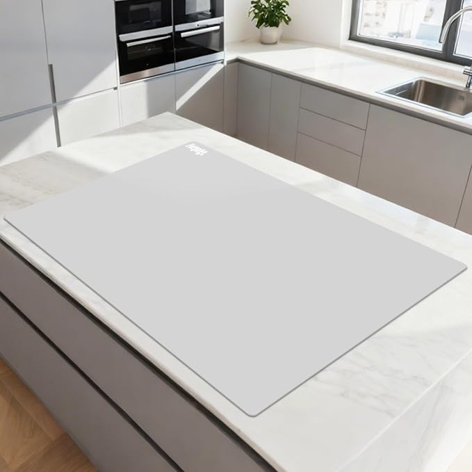 Extra Large Silicone Mat for Resin 36.2" x 24", 2MM Thick Silicone Craft Mat for Table, Multifunction Silicon Matt for Kitchen Countertop Protector Heat Resistant Placemat by Foepoge(Gray)