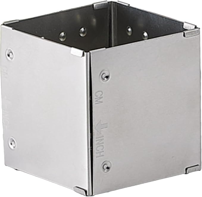 HIC Kitchen Adjustable Square-to-Rectangle Food Ring, Makes 10 Configurations, Stainless Steel