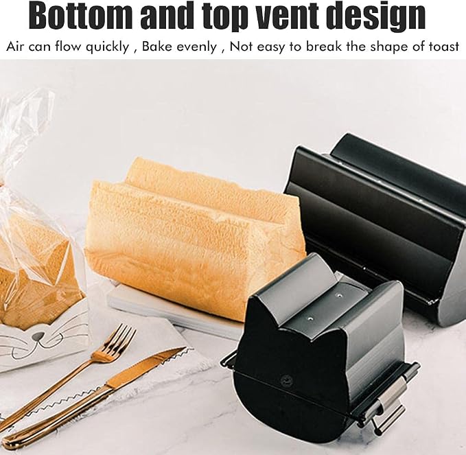 JTLB Loaf Pan with Lid, Bread Loaf Pan, Non Stick Bread Cute Cat Shaped Bread Baking Tool for DIY Cakes Biscuits (small)