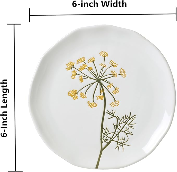 Lenox Dinnerware Set, Wildflowers Tidbit Appetizer Plates Set Of 4, Service For 4, Dessert Plates, Small Plate 6 Inch, Snack Plate, Stoneware, Dishwasher Safe, 6-Inch Diameter (Assorted, 4 Piece)