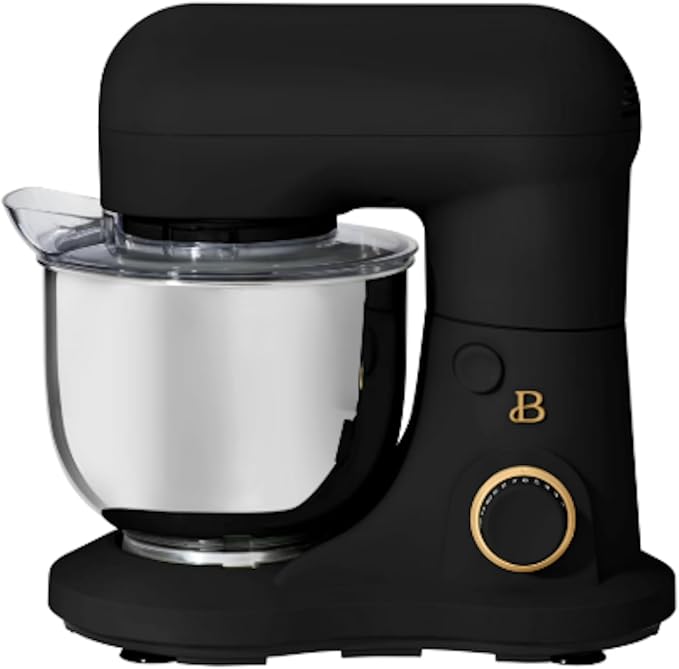 3.5 Qt Stand Mixer, with Flat Beater, Dough Hook, Whisk (Black)