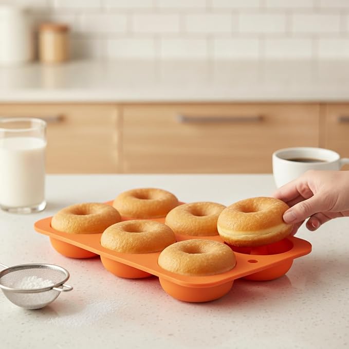 Silicone Donut Pan, 6-Cavity Baking Tray for Oven (1 PC)