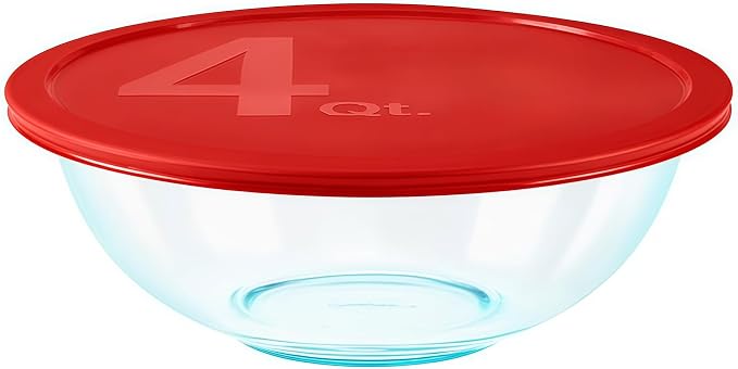 8-Piece Glass Mixing Bowl Set with Colored Lids, Nesting Food Prep Bowls, Microwave & Dishwasher Safe, Glass in Mixing Bowls