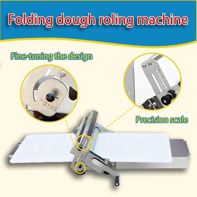 Commercial Dough Sheeter Laminated Dough Sheeter Fondant Flattener Pastry Sheeter Countertop Pizza Pasta Press Machine Professional Bakery Equipment Model400