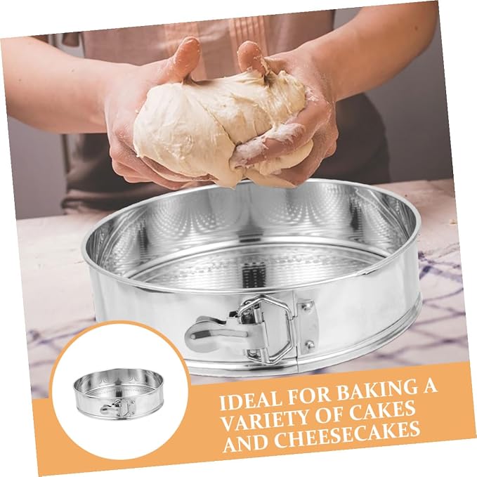 Springform Cake Pan 9-inch Stainless Steel 304 Leakproof Cheesecake Mold with Locking Spring Clip for Home Baking and Roasting