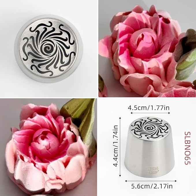1 Piece Stainless Steel Extra Large Russian Swirl Flower Icing Tips,Pastry Frosting Piping Nozzles,Sweet Cream Piping Tips,Flower Frosting Nozzles for Cake Decoration