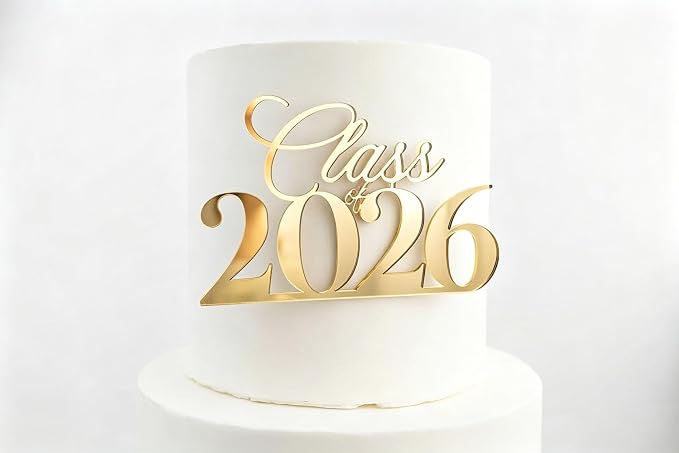 Class of 2026 Cake Topper,Congrats Grad Cake Topper,Graduate Party-2026 High School/College/Senior Graduation Party Party Decorations
