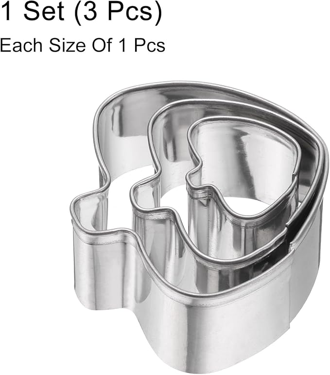 HARFINGTON 3Pcs Spade Cookie Cutters Set Assorted Sizes Stainless Steel Holiday Cookie Cutters Biscuit Mould for Pastry Fondant Cake Cookie