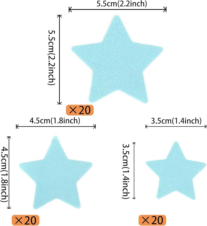 60 PCS Edible Star Cupcake Toppers Edible Stars Cake Decorations Wafer Paper Twinkle Star Cake Toppers Baby Shower Cupcake Picks for Wedding Engagement Bridal Shower Birthday Party Supplies Blue
