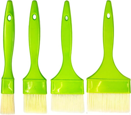 4 Piece Basting Brush Set, Bristle Basting Brushes, Kitchen Brushes for Basting, Pastry, Egg Wash, and Butter Cooking and Baking