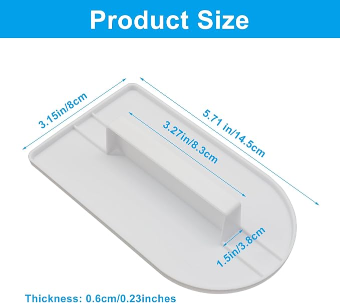 Zorfeter 2 PCS Fondant Smoothing, White Cake Decoration Icing Smoother Plastic Fondant Paddle, 5.71 x 3.15 Inch Polisher Finisher Sugarcraft Cups for Sculpting Cake Decoration