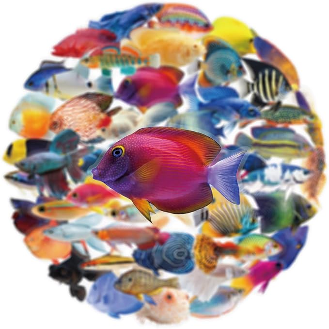 50Pcs Transparent Fish Stickers