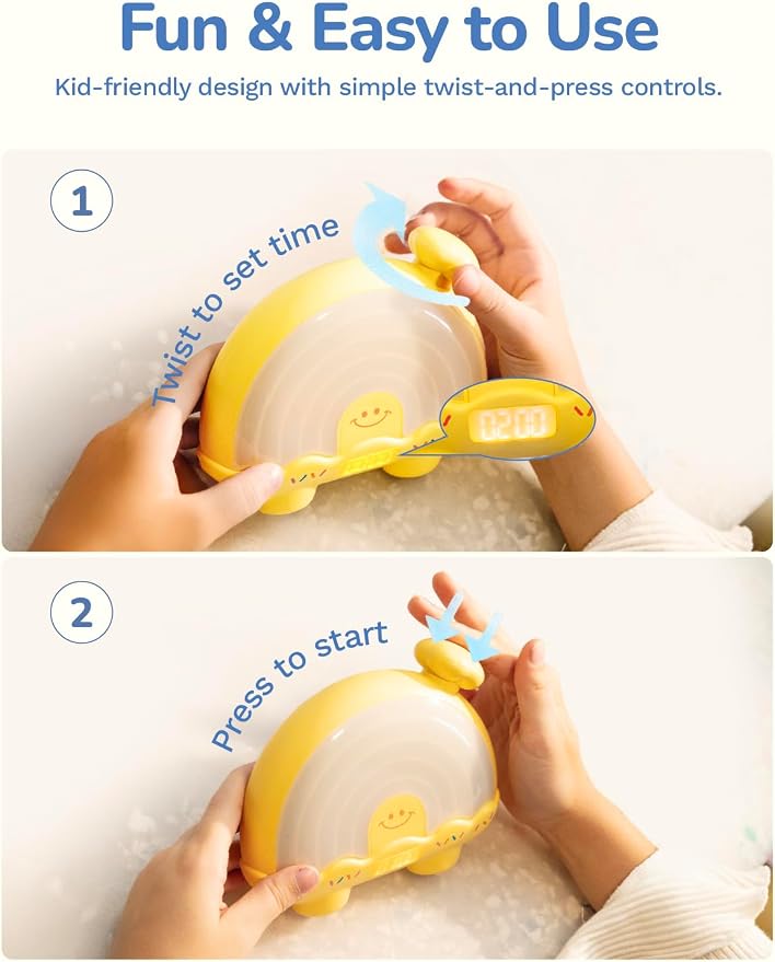 Timer Pal Rainbow Timer for Kids, Visual Timer for Kids with Night Light, Color-Changing Magnetic Visual Timer for Classroom/Calming Corner/Home (Yellow)